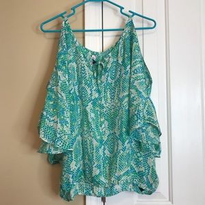 bebe Greenish Blue Blouse